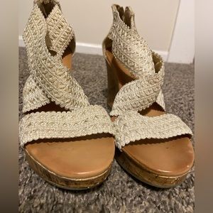 Wedge strap heels
